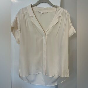 Veronica Beard Ivory Satin Blouse
